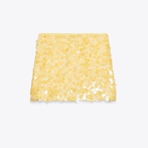 Zara Yellow Sequin Women's Skirt